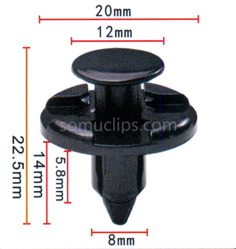 8mm Push type fastener for Nissan for Mitshishi