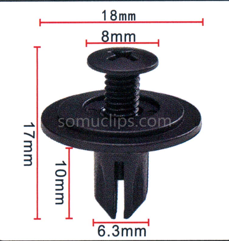 Automotive push in clips fasteners for Honda